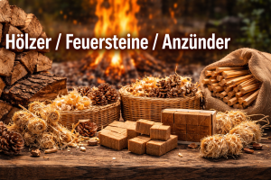 Hölzer/Feuersteine/Anzünder