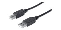 MANHATTAN USB Kabel A -> B St/St  1.80m schwarz