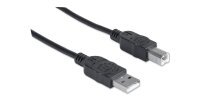 MANHATTAN USB Kabel A -> B St/St  1.80m schwarz