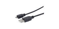 MANHATTAN USB Kabel A -> micro B St/St  1.80m sw
